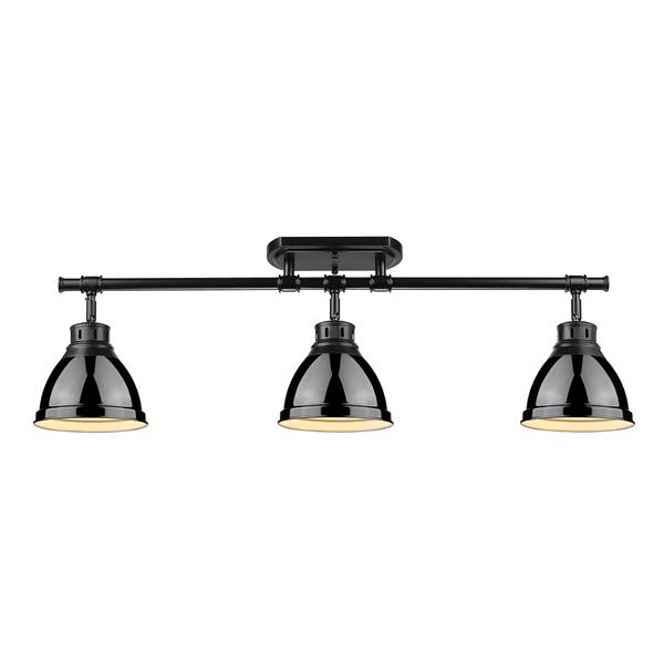 Golden Lighting Duncan 3-Light Semi-Flush Light - Black