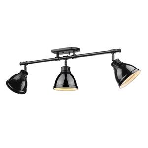 Golden Lighting Duncan 3-Light Semi-Flush Light - Black