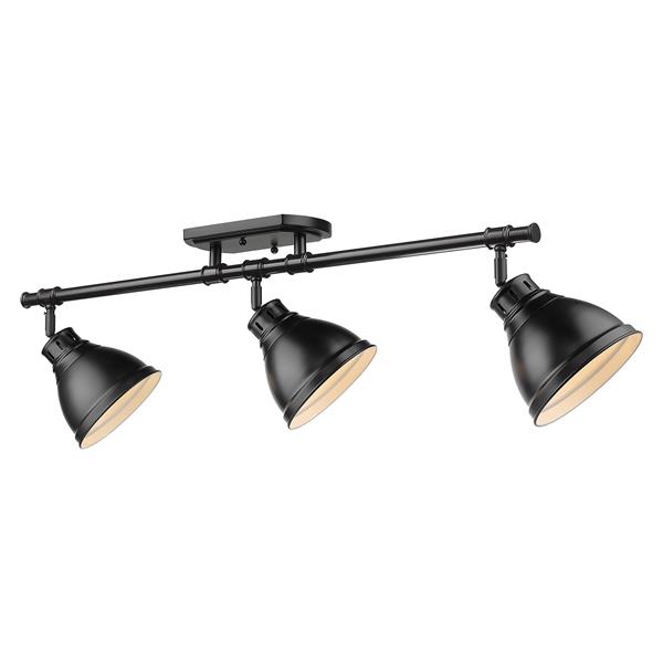 Golden Lighting Duncan 3-Light Semi-Flush Light - Black