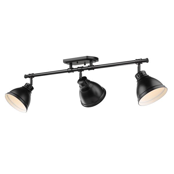 Golden Lighting Duncan 3-Light Semi-Flush Light - Black