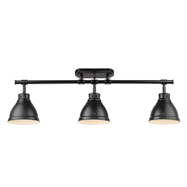 Golden Lighting Duncan 3-Light Semi-Flush Light - Black