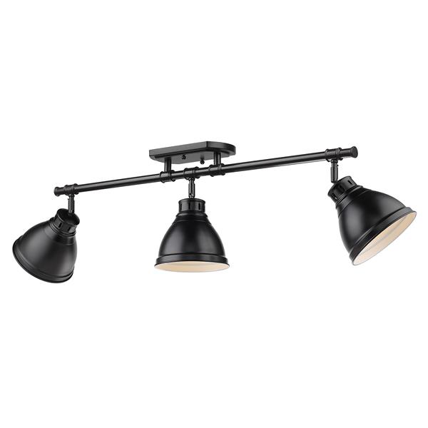 Golden Lighting Duncan 3-Light Semi-Flush Light - Black