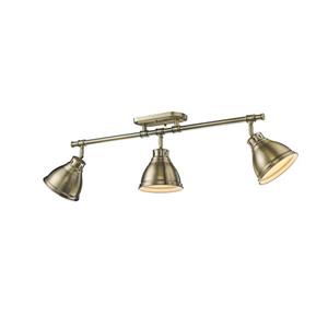 Golden Lighting Duncan 3-Light Semi-Flush Light - Aged Brass