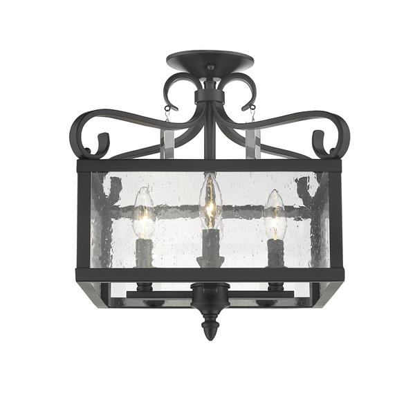 Golden Lighting Valencia Semi-Flush Convertible Light - Black