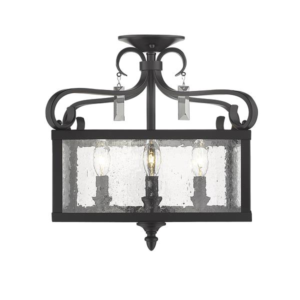 Golden Lighting Valencia Semi-Flush Convertible Light - Black