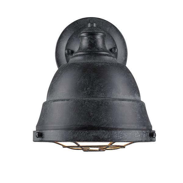 Golden Lighting Bartlett 1 Light Wall Sconce in Black Patina