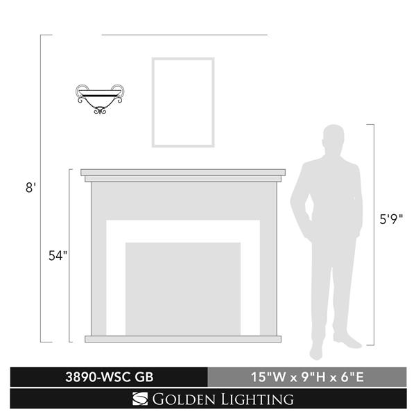 Golden Lighting Meridian 1 Light Wall Sconce in Bronze with Marbled Glass