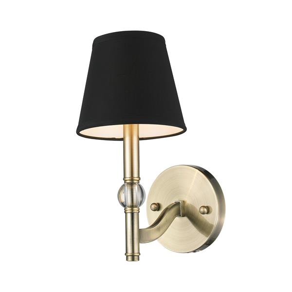 Golden Lighting Waverly 1 Light Wall Sconce in Aged Brass with Tuxedo Shade