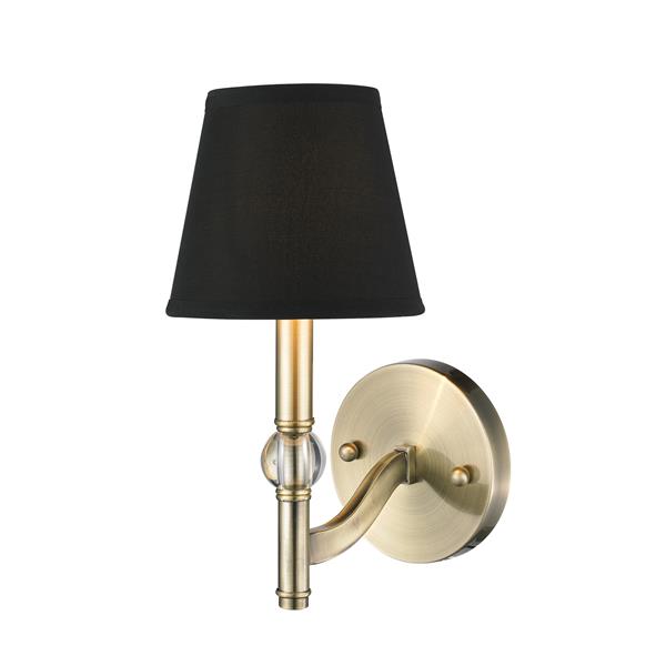 Golden Lighting Waverly 1 Light Wall Sconce in Aged Brass with Tuxedo Shade