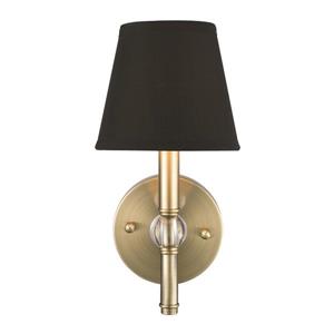 Golden Lighting Waverly 1 Light Wall Sconce in Aged Brass with Tuxedo Shade