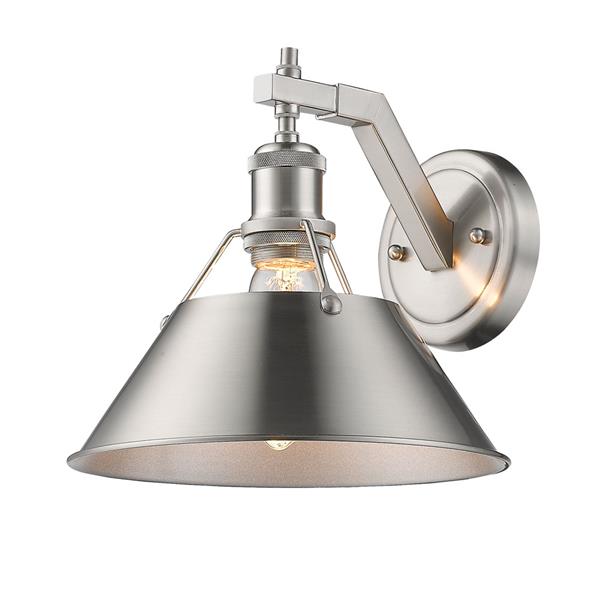 Golden Lighting Orwell 1 Light Wall Sconce in Pewter with Pewter Shade