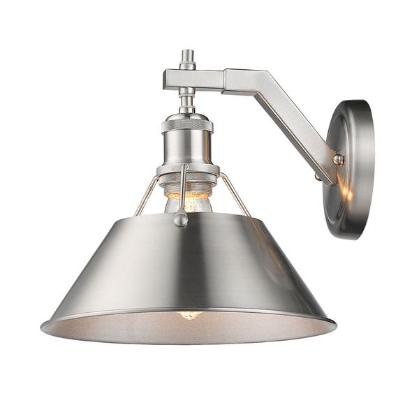 Golden Lighting Orwell 1 Light Wall Sconce in Pewter with Pewter Shade