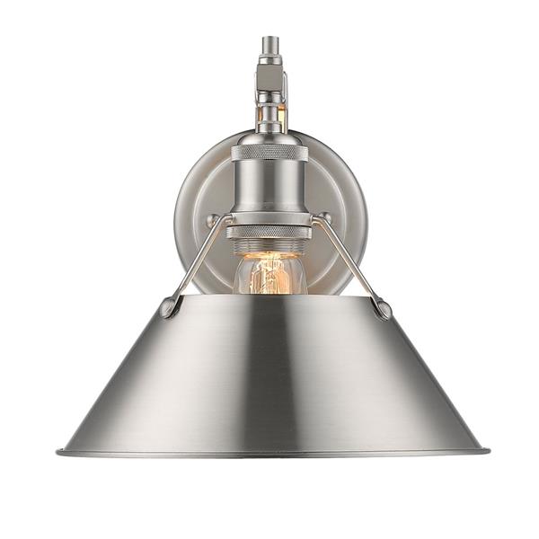 Golden Lighting Orwell 1 Light Wall Sconce in Pewter with Pewter Shade