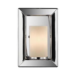 Golden Lighting Smyth 1 Light Wall Sconce in Chrome with Opal Glass