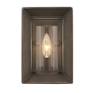 Golden Lighting Smyth 1 Light Wall Sconce in Gunmetal Bronze and Clear Glass