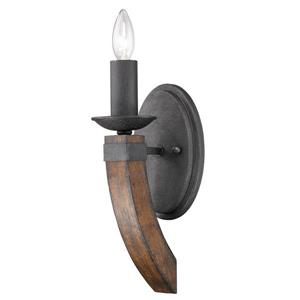 Golden Lighting Madera 1 Light Wall Sconce Torchiere in Black Iron with