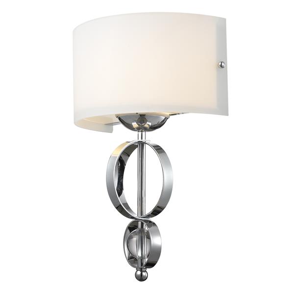 Golden Lighting Cerchi Wall Sconce in Chrome with Etched Opal glass