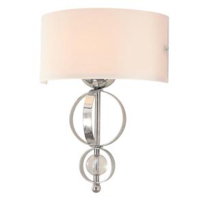 Golden Lighting Cerchi Wall Sconce in Chrome with Etched Opal glass