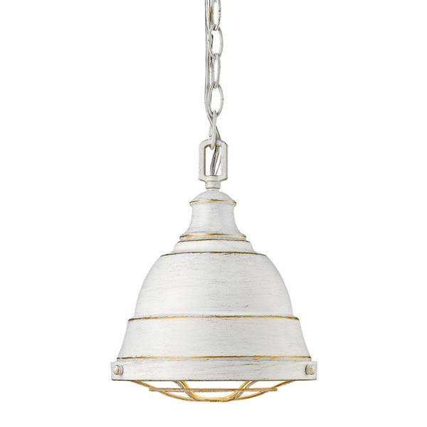 Petit luminaire suspendu Bartlett de Golden Lighting, blanc français