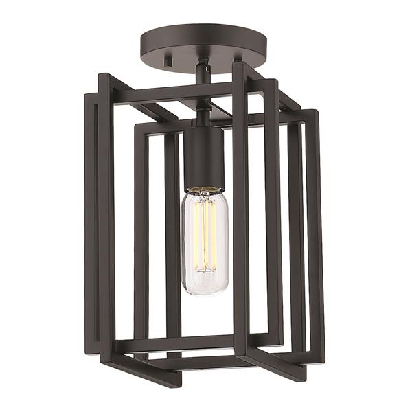 Golden Lighting Tribeca 1-Light Semi-Flush Light - Black