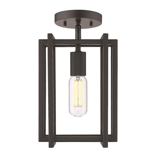 Golden Lighting Tribeca 1-Light Semi-Flush Light - Black