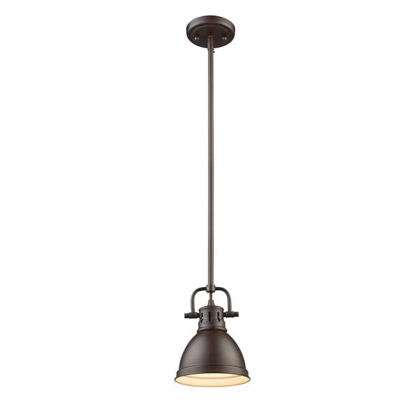 Golden Lighting Duncan Mini Pendant Light with Rod - Rubbed Bronze