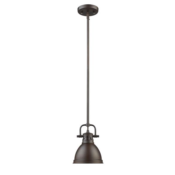 Golden Lighting Duncan Mini Pendant Light with Rod - Rubbed Bronze