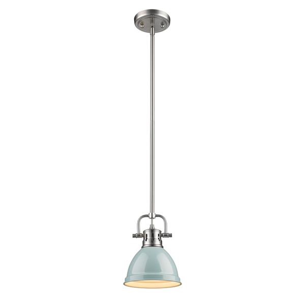 Golden Lighting Duncan Mini Pendant Light with Rod - Pewter