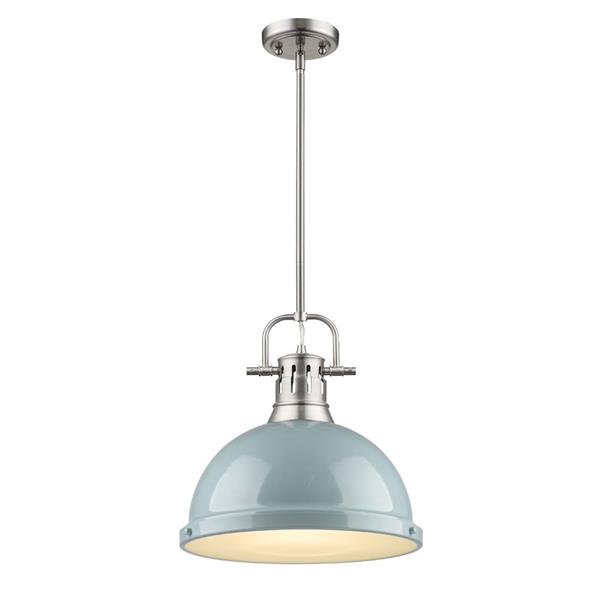 Golden Lighting Duncan 1-Light Pendant Light with Rod - Pewter