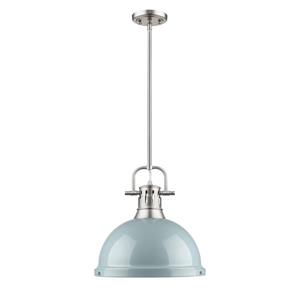 Golden Lighting Duncan 1-Light Pendant Light with Rod - Pewter