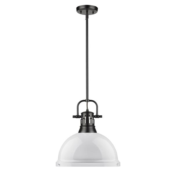 Golden Lighting Duncan 1-Light Pendant Light with Rod - Black