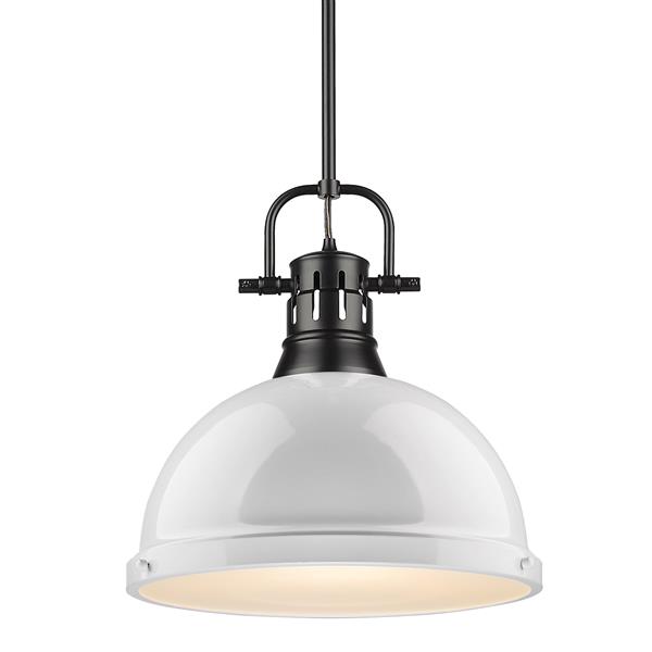 Golden Lighting Duncan 1-Light Pendant Light with Rod - Black