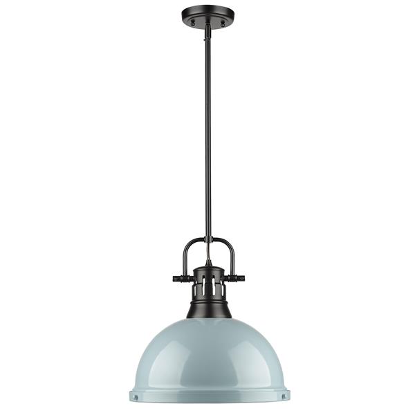 Golden Lighting Duncan 1-Light Pendant Light with Rod - Black