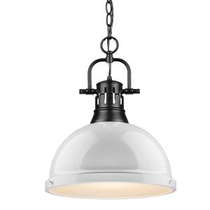 Golden Lighting Duncan 1-Light Pendant Light with Chain - Black