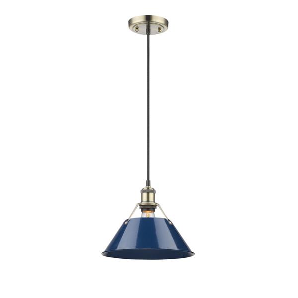 Golden Lighting Orwell AB 1-Light Pendant Light - Aged Brass