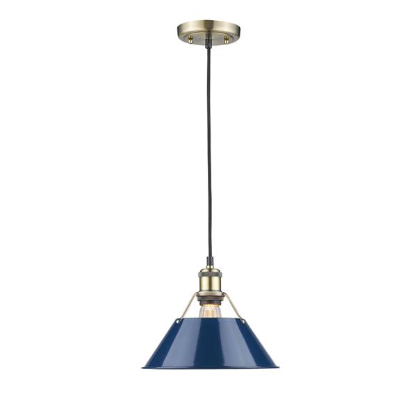 Golden Lighting Orwell AB 1-Light Pendant Light - Aged Brass