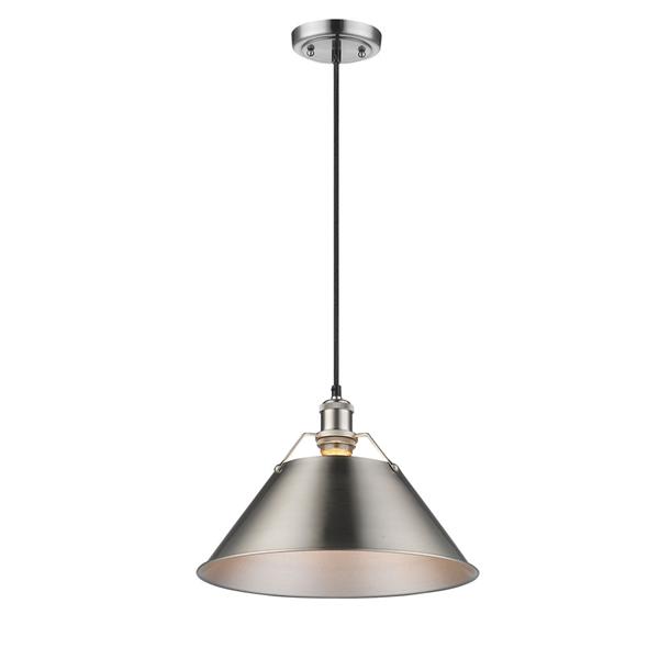 Golden Lighting Orwell PW 1-Light Pendant Light - Pewter