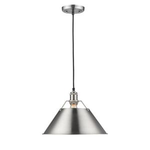 Golden Lighting Orwell PW 1-Light Pendant Light - Pewter