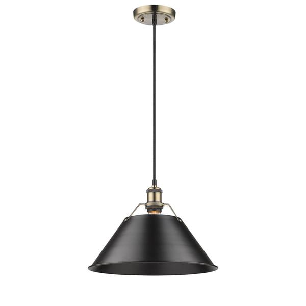 Golden Lighting Orwell AB 1-Light Pendant Light - Aged Brass