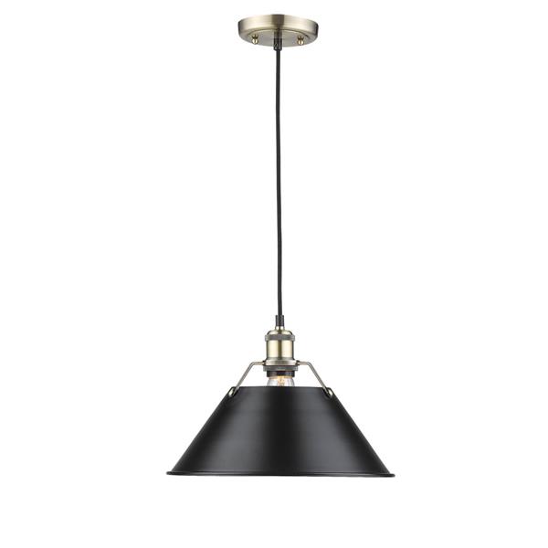 Golden Lighting Orwell AB 1-Light Pendant Light - Aged Brass