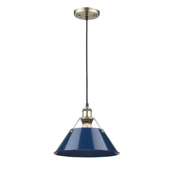 Golden Lighting Orwell AB 1-Light Pendant Light - Aged Brass