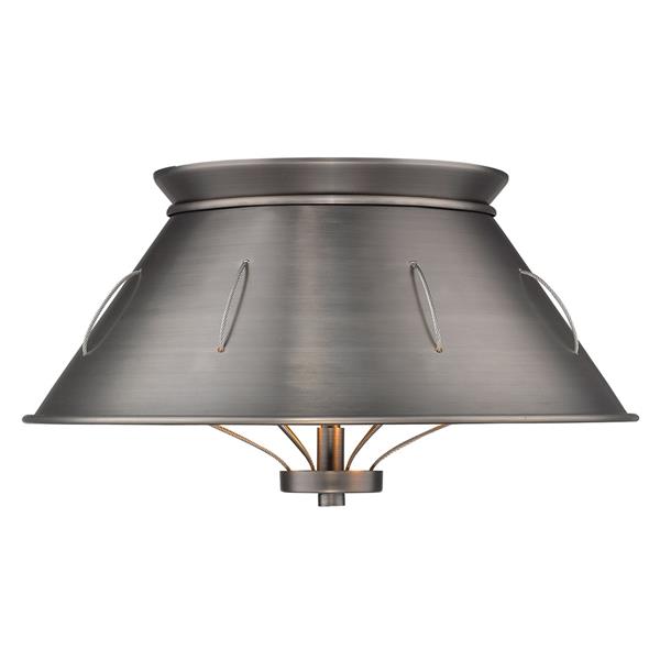 Golden Lighting Whitaker Flush Mount Light - Aged Steel