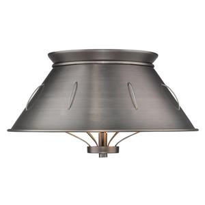 Golden Lighting Whitaker Flush Mount Light - Aged Steel