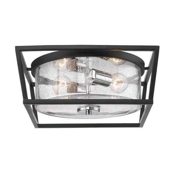 Golden Lighting Mercer Flush Mount Light - Black