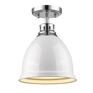 Golden Lighting Duncan Flush Mount Light - Chrome