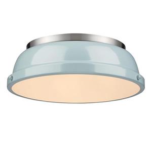 Golden Lighting Duncan Flush Mount Light - 14" - Pewter