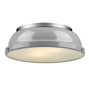 Golden Lighting Duncan Flush Mount Light - 14" - Pewter