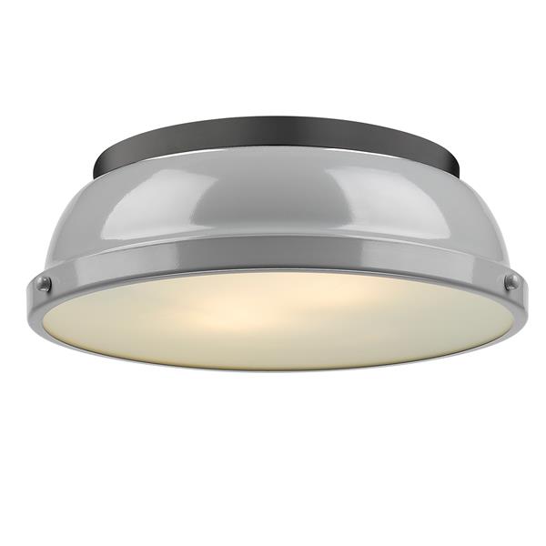 Plafonnier Duncan de Golden Lighting, 14 po, noir/gris