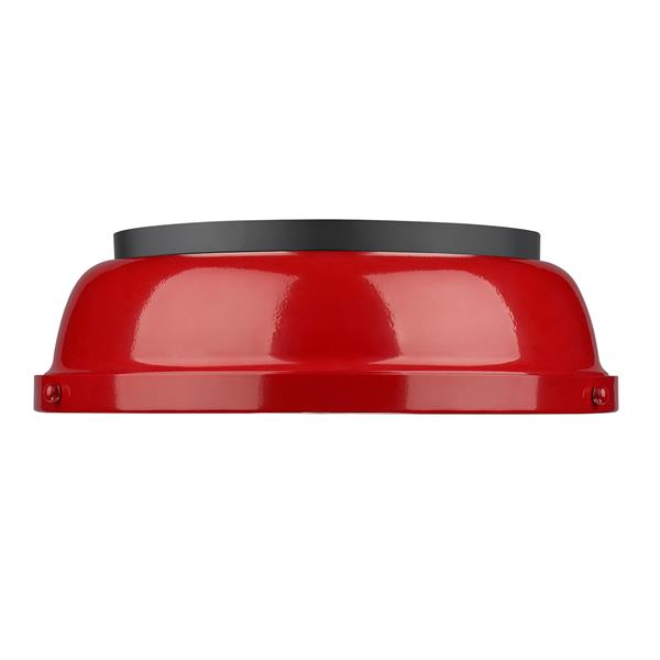 Golden Lighting Duncan Flush Mount Light - 14" - Black/Red