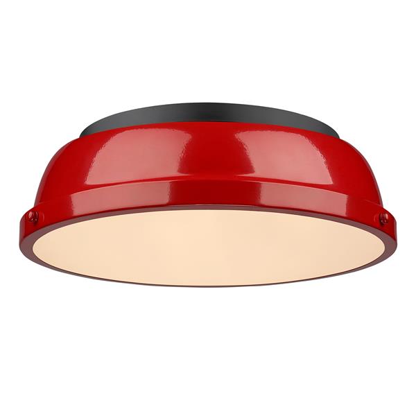 Golden Lighting Duncan Flush Mount Light - 14" - Black/Red